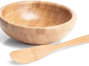 CUMBUCA EM BAMBU 3 LITROS COM COLHER 30CM WELF CJ-02453