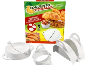 CONJUNTO COM 3 FORMAS PARA PASTÉIS, RISSOLES E FOGAZZAS FP03 KEITA