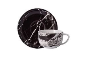 06 XÍCARAS DE CAFÉ ÔNIX NEGRO PORCELANA SCHMIDT