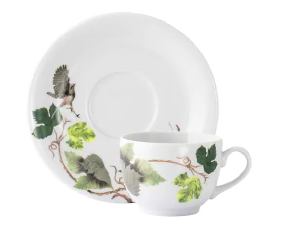 XÍCARA DE CHÁ COM PIRES 200ML UIRAPURU PORCELANA SCHMIDT 2423